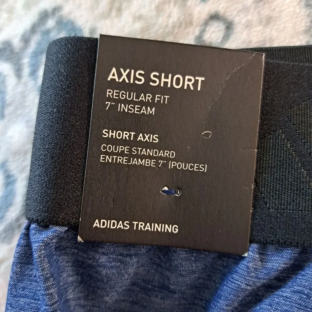 adidas men Axis Woven Training Shorts Size 2XL Blue NWT (7
